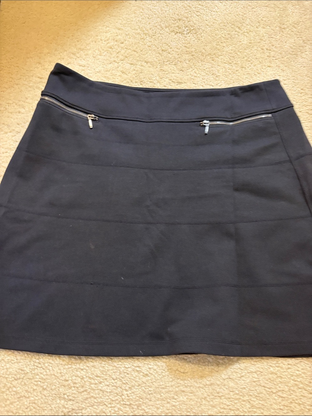 Athleta Skirt Womens XL ñBlack Strata Modal Tiered Pull On Stretch NWOT